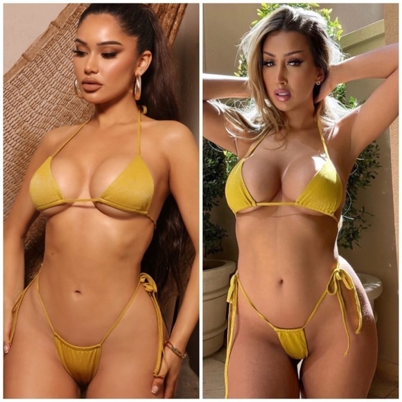 Fashion Nova Other - Fashion Nova Relaxing And Reading Thong Two Piece Bikini in Yellow